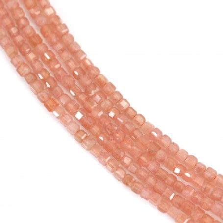 Perles Rhodochrosite Cube Facetté 2mm Fournisseur Pierres Naturelles