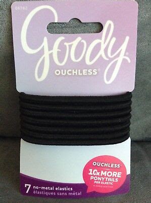 GOODY #06762 OUCHLESS 7 PIECE BLACK HAIR TIES - BRAND NEW 41457067628 ...