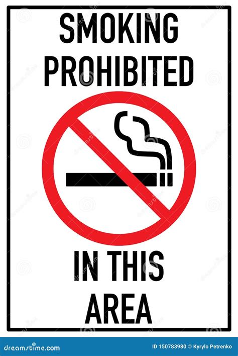 No Smoking Prohibition Sign on White Background Stock Vector - Illustration of graphic ...