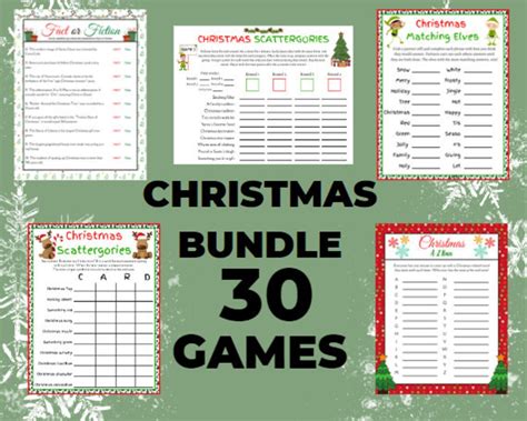 30 Christmas Games Bundle Christmas Party Games School Christmas