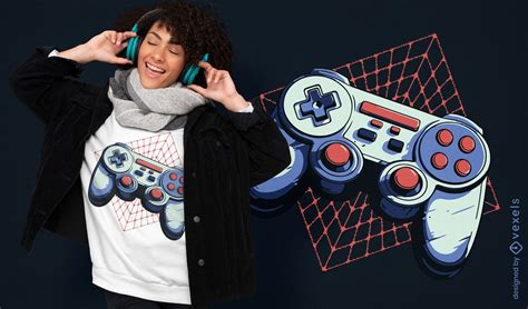 Video Game Joystick T-shirt Design PSD Editable Template