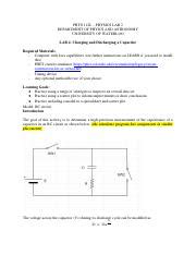 PHYS 112L W21 Lab 4 Pdf PHYS 112L PHYSICS LAB 2 DEPARTMENT OF