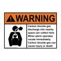 Warning Sign Carbon Dioxide Gas Discharge ANSI Hazmat