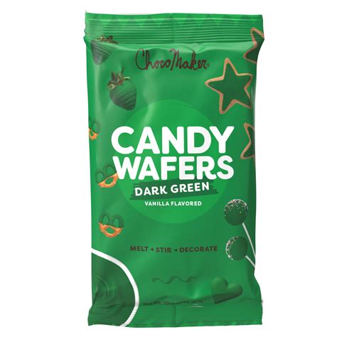 Chocomaker Dark Green Vanilla Flavored Candy Wafer Melts 12 Oz 3402g