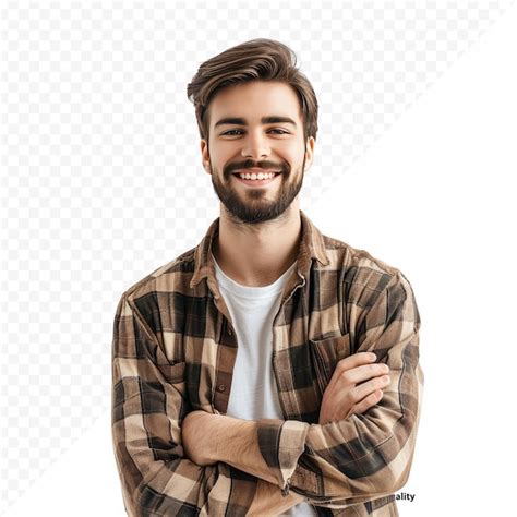 Charmoso Bonito Jovem Bonito Em Roupas Casuais Mantendo Os Bra Os