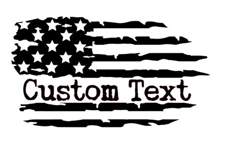 Custom Distressed American Flag Decal Custom Text Sticker Yeti Tumblers Cup Laptop Truck Car