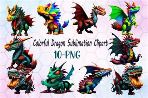 Colorful Dragon Sublimation Clipart Graphic By Creative Art · Creative