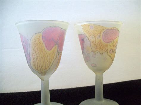 Jerusalem Glass Five Stemmed Wine Glasses Hand Painted In Etsy