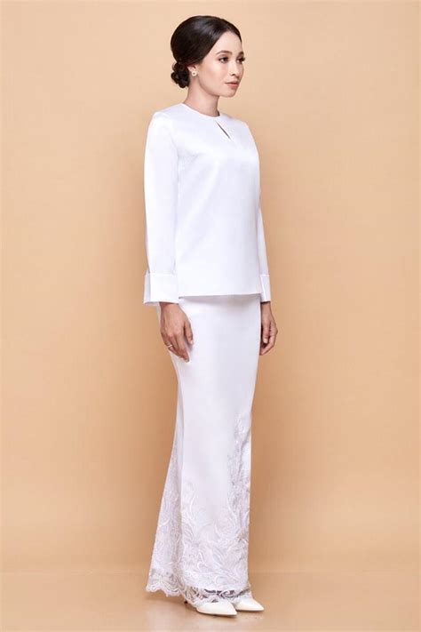 Jannahnoe Bridal Baju Kurung Series Emma Kurung In White M Size