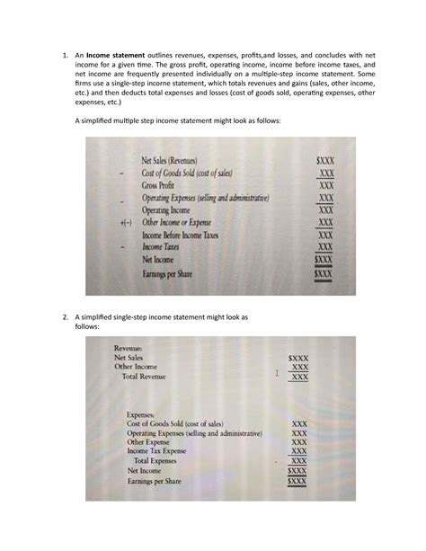 Income Statement Lectures An Income Statement Outlines Revenues Expenses Profits And Losses