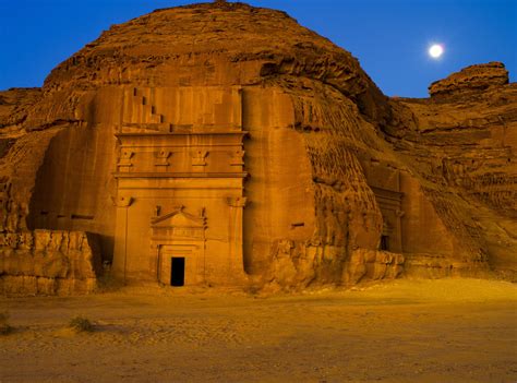 Madain Saleh Saudi Arabia The Ornate Facades Rise Into Sight 111 Of