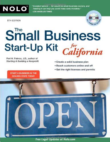 The Small Business Start Up Kit For California Pakroo J D Peri H