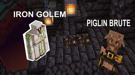 Minecraft Piglin Brute Vs Iron Golem Youtube