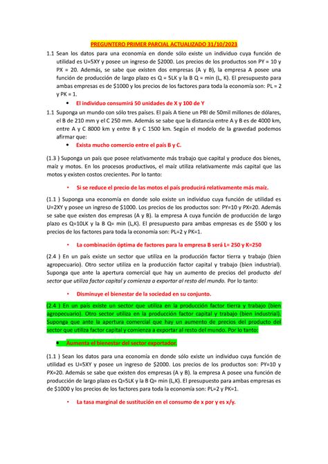 Eco Internacional Actualizado 31 10 23 Primer Parcial PREGUNTERO