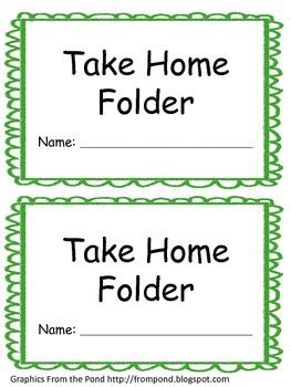 Labels For Take Home Folder By Splendor In Kinder Tpt