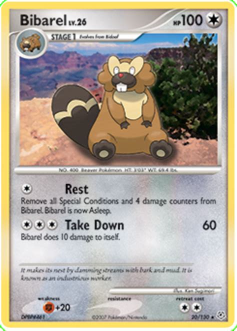 Bibarel Diamond Pearl 20 Pokemon Card