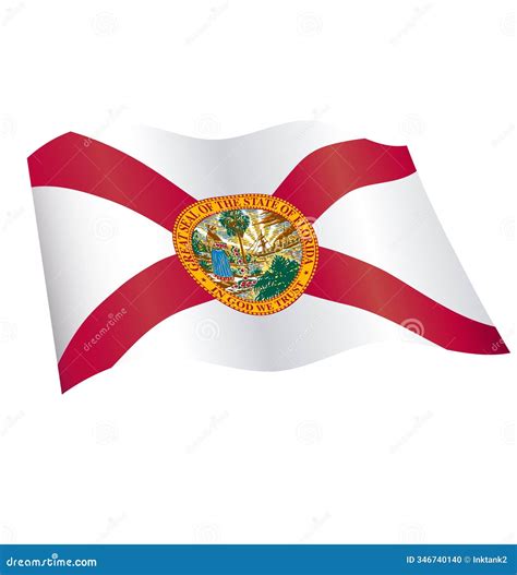Florida Fl State Flag Flying Waving Stock Vector - Illustration of