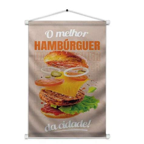 Banner Impresso Em Lona O Melhor Hamburguer Elo