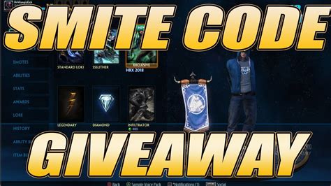 Smite Code Giveaway Random God Skin Or Gems Youtube