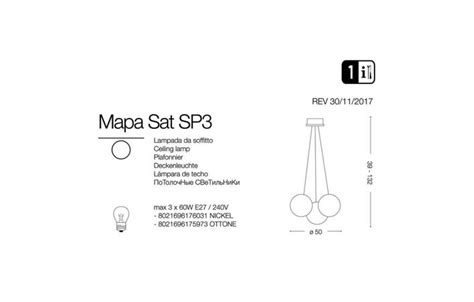 Люстра MAPA SAT SP3 NICKEL 176031 IDEAL LUX купити недорого в