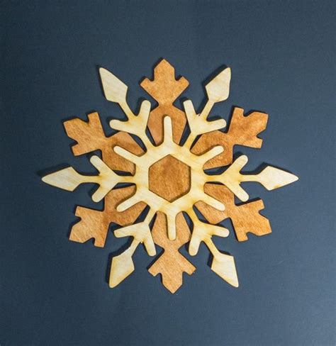 9 Inch Wooden Two Toned Snowflake Christmas Decor Etsy Christmas