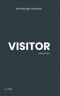 Free Visitor Pass ID Card Template - Edit Online & Download | Template.net