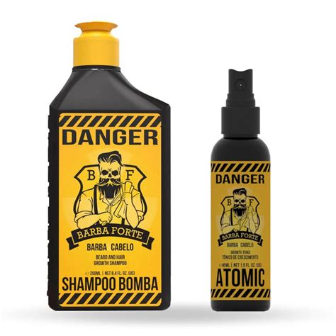 Kit Danger Shampoo Tônico de Crescimento para Barba e Cabelo Barba