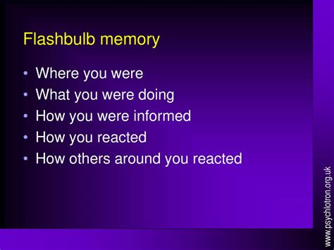 Flashbulb Memory Originally Described By Brown Kulik 1977 Ppt