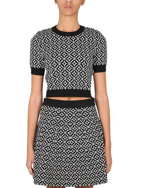 Michael Kors Jacquard Logo Top Nero Editorialist