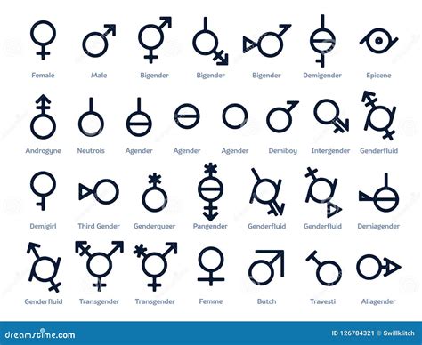 Collection of Gender Icons or Signs for Sexual Freedom and Equality in ...