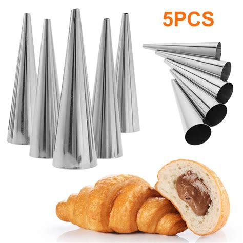 Pcs Cm Cm Conical Tube Cone Roll Stainless Steel Spiral Croissants