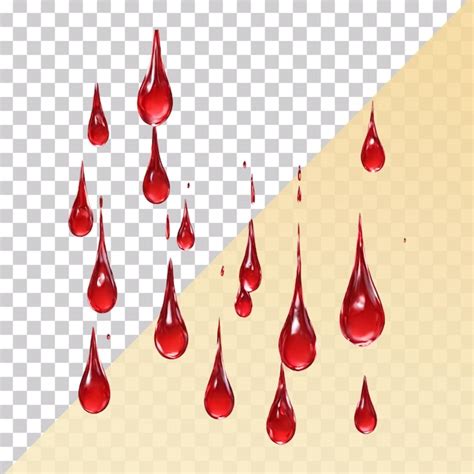 Premium Psd A Realistic Drops Of A Blood Flowing Down On A