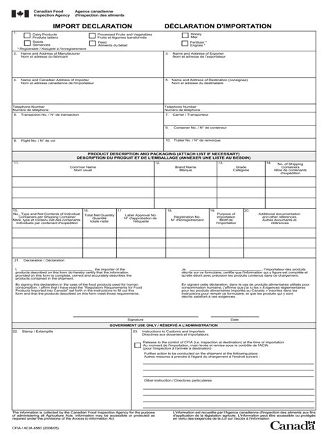 Import Declaration Form Fill Online Printable Fillable Blank