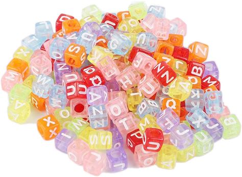 Lot De 200 Perles En Plastique Avec Lettres De L Alphabet Pour Loisirs