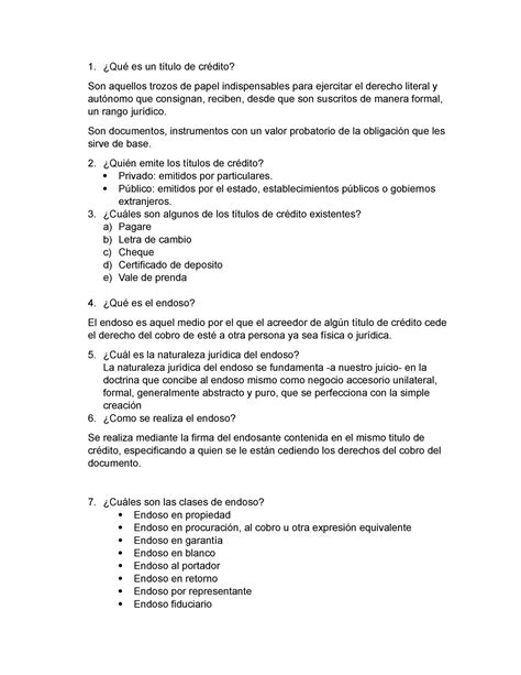 Titulos Y Operaciones Credito 1 ¿qué Es Un Título De Crédito Son Aquellos Trozos De Papel