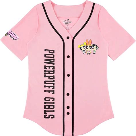 Powerpuff Girls Ladies Baseball Jersey - Powerpuff Mesh Button Down ...