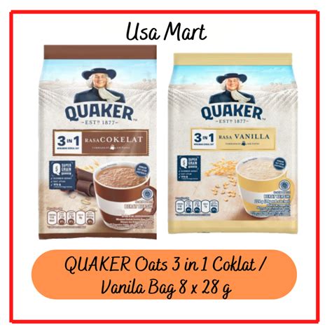 Quaker In Chocolate Vanilla Polybag G Oats Cereal Drink Sachets