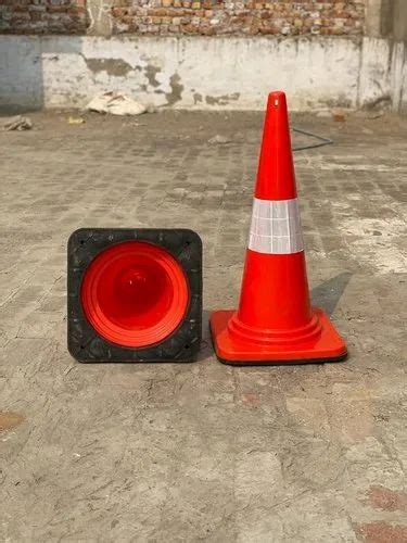 Orange Plastic Soft Pvc Traffic Cone For Road Safety 1 5kg At Rs 250