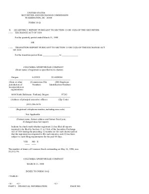 Fillable Online Transition Report Pursuant To Section Or D Of