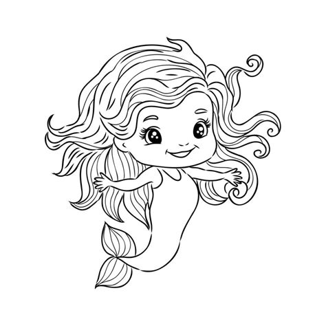 Cartoon Mermaid Sketch 36439816 Vector Art At Vecteezy