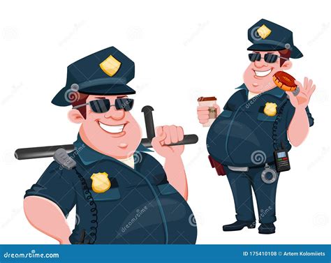 Police Officer. Funny Cartoon Character Vector Illustration ...