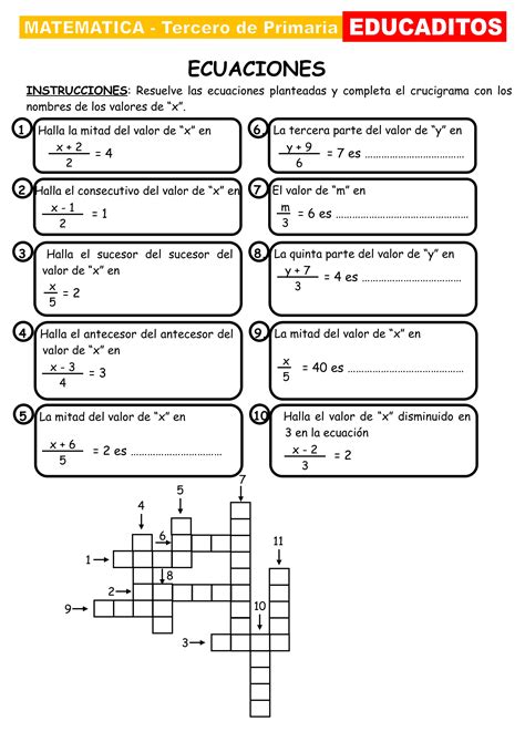 Resolucion De Ecuaciones Para Tercer Grado De Primaria Doc
