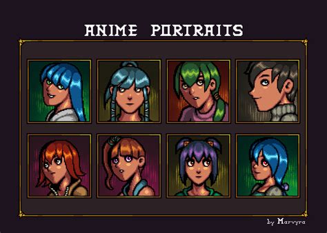 Unique Anime Portraits [64x64] | GameDev Market