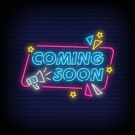 Coming Soon Neon Signs Style Text Vector Stock Vector Illustration Of