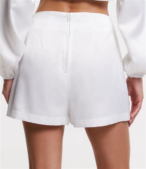 Short Saia Em Cetim Acetinado Bolso Cargo Branco