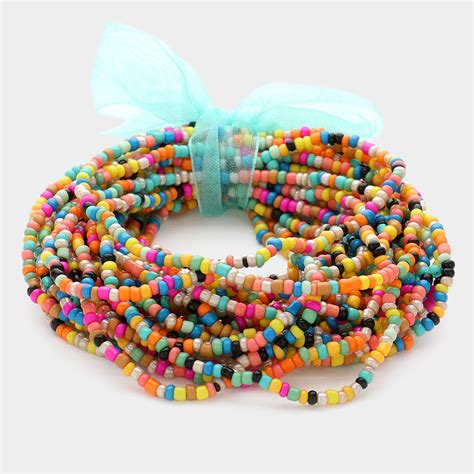 25pcs Seed Beaded Stretch Bracelets