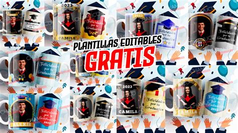 Plantillas Para Sublimar Graduados Flork Y M S Con Editables Y