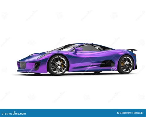 Metallic Rich Purple Sports Car Side View Stock Illustration