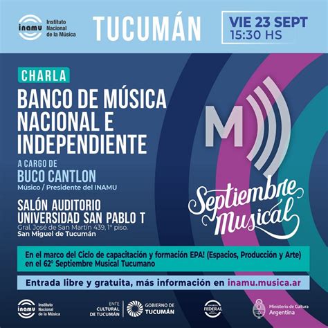 Charlas del INAMU en Tucumán INAMU Instituto Nacional de la Música