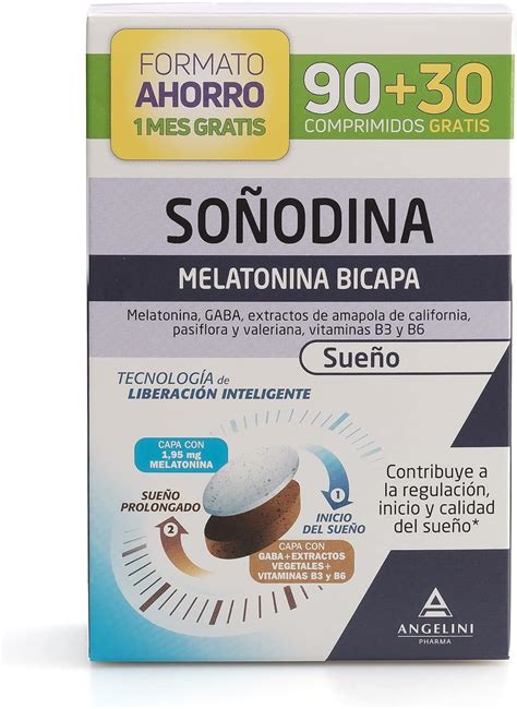 Soñodina Melatonina Bicapa Complemento Alimenticio a base de